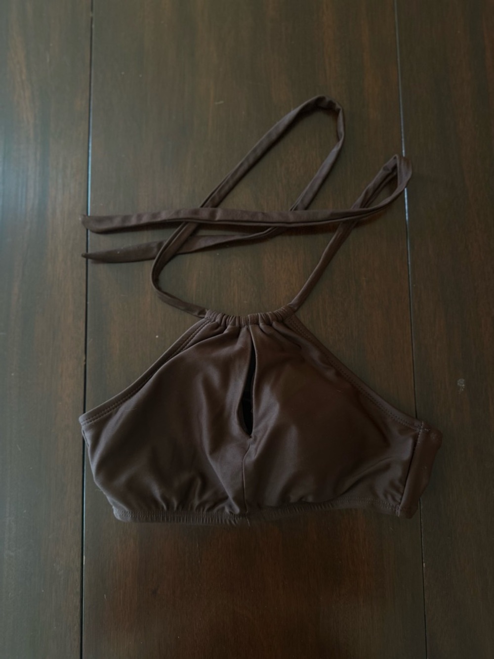 Brown Halter Bikini Top